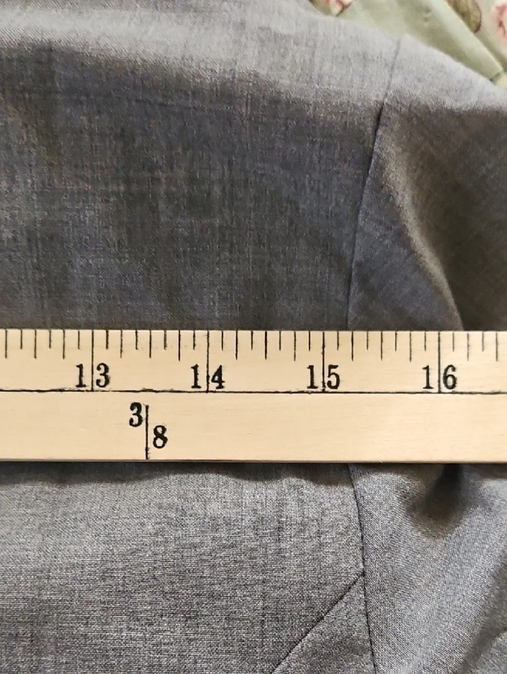 Lands' End Washable Wool Short Sleeve Vneck Lt Charcoal Sheath Dress - Picture 8 of 12